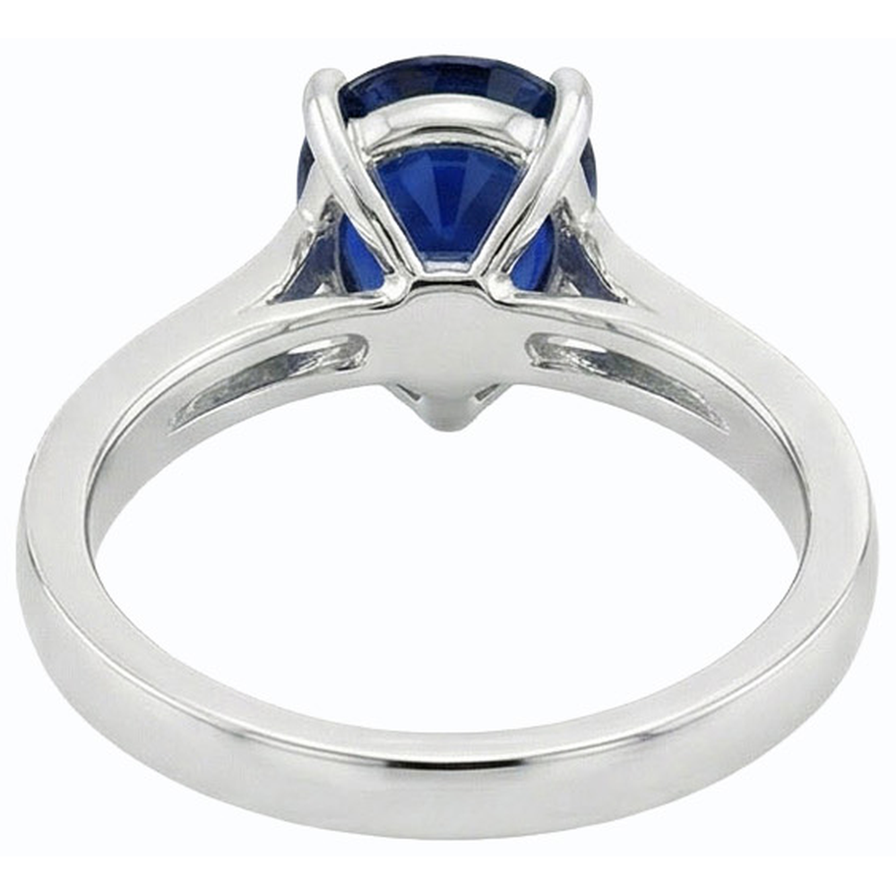 Gemstone Jewelry Ring Pear Deep Blue Sapphire & Natural Earth Mined Diamonds 2.50 Carats