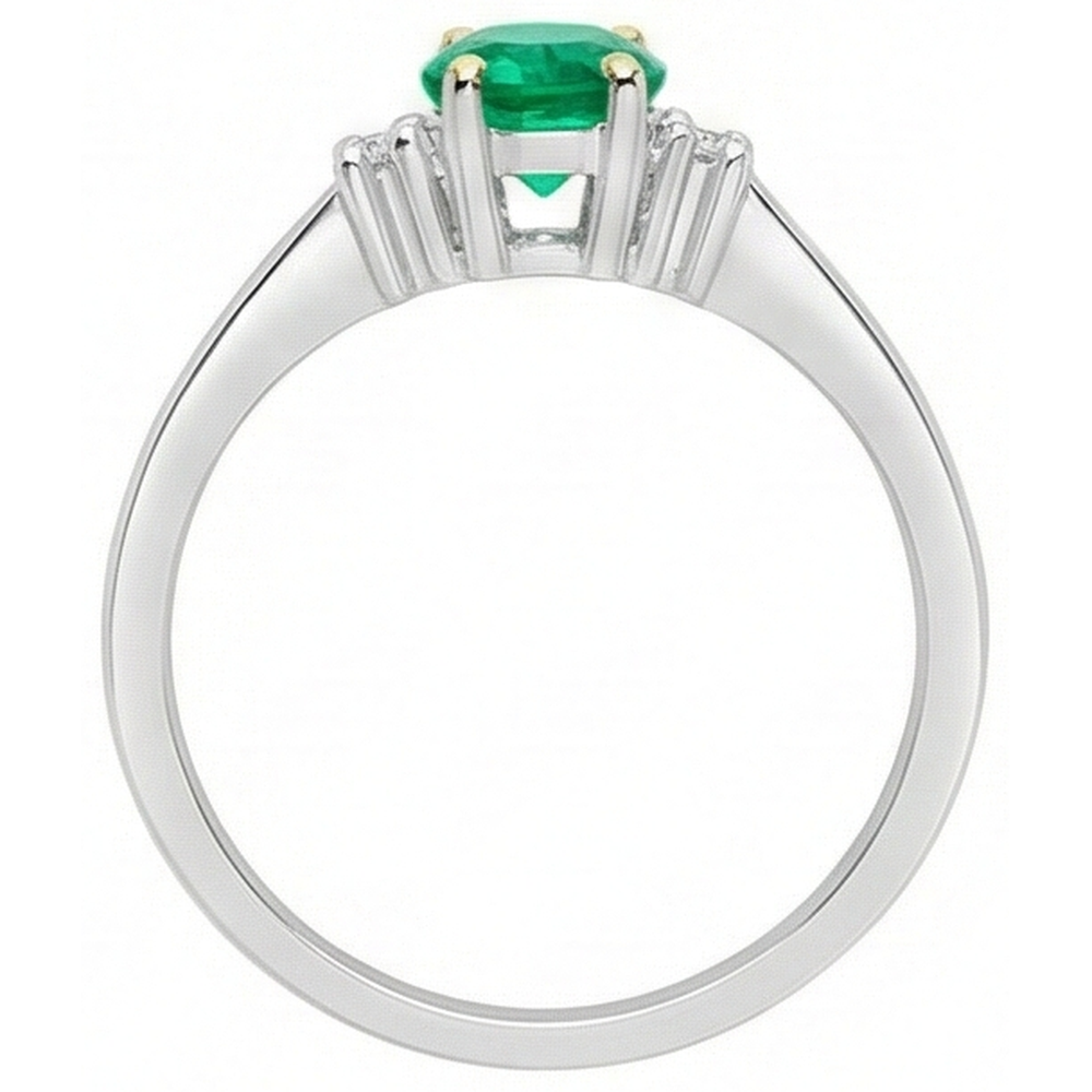 Natural Real ( Not Lab Grown ) Gemstone Ring Oval Green Emerald GIA Jewelry Casual