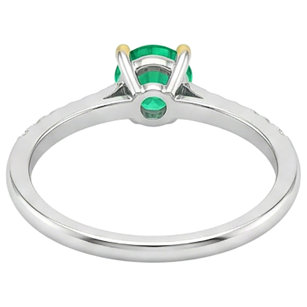 Natural Real ( Not Lab Grown ) Genuine Green Emerald GIA Ring Cathedral Setting Diamonds