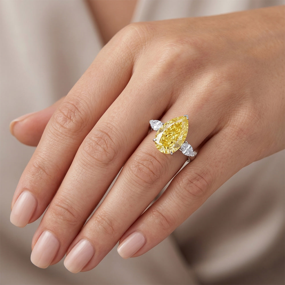 Genuine VVS Clarity Canary Yellow Diamond Ring 3.25 ct