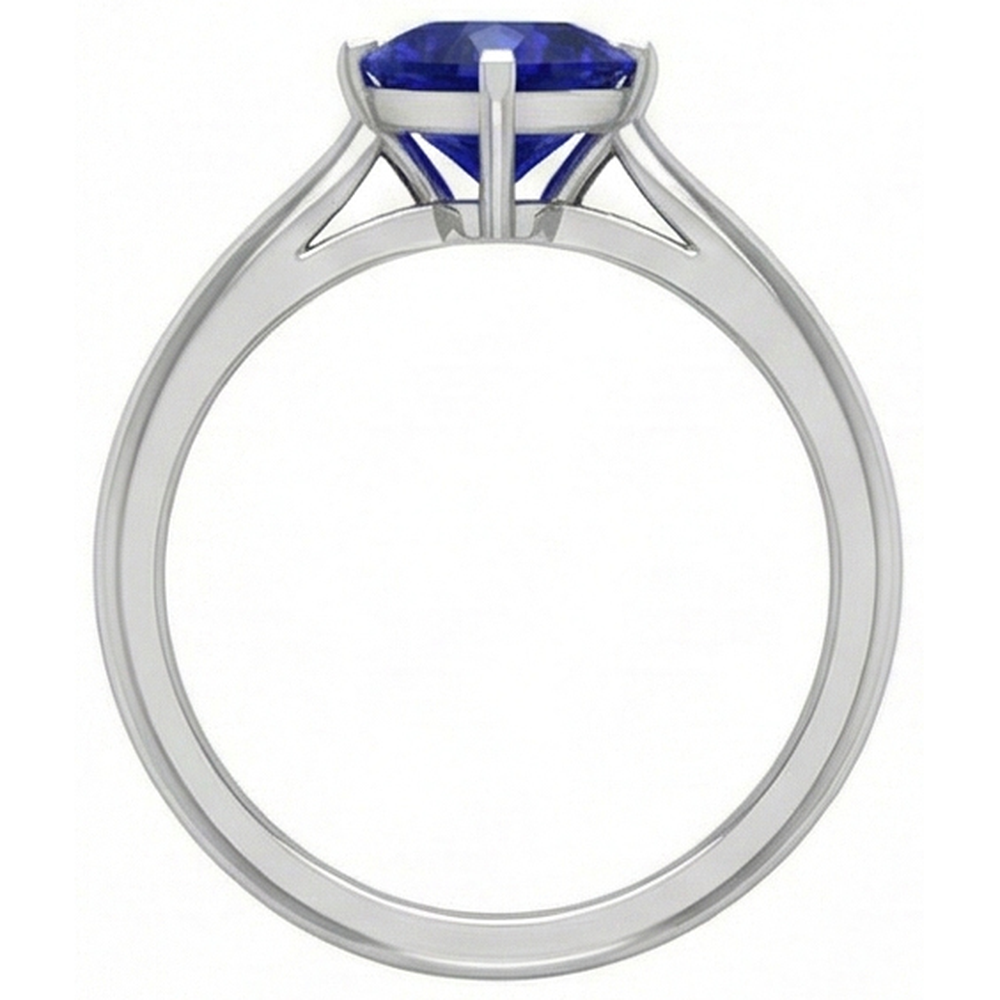 Natural Real ( Not Lab Grown ) Gold Solitaire Heart Sri Lankan Sapphire Ring Prong Set 2 Carats
