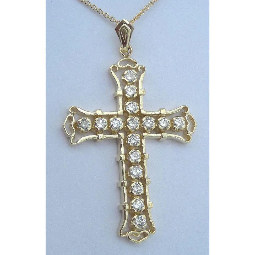 Gold Cross Necklace With Diamond