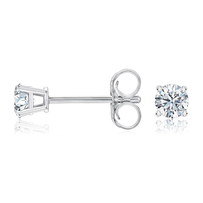 Gorgeous Round Certified Lab Grown Diamond Women Stud Fine Earrings 2 Carats White Gold 14K