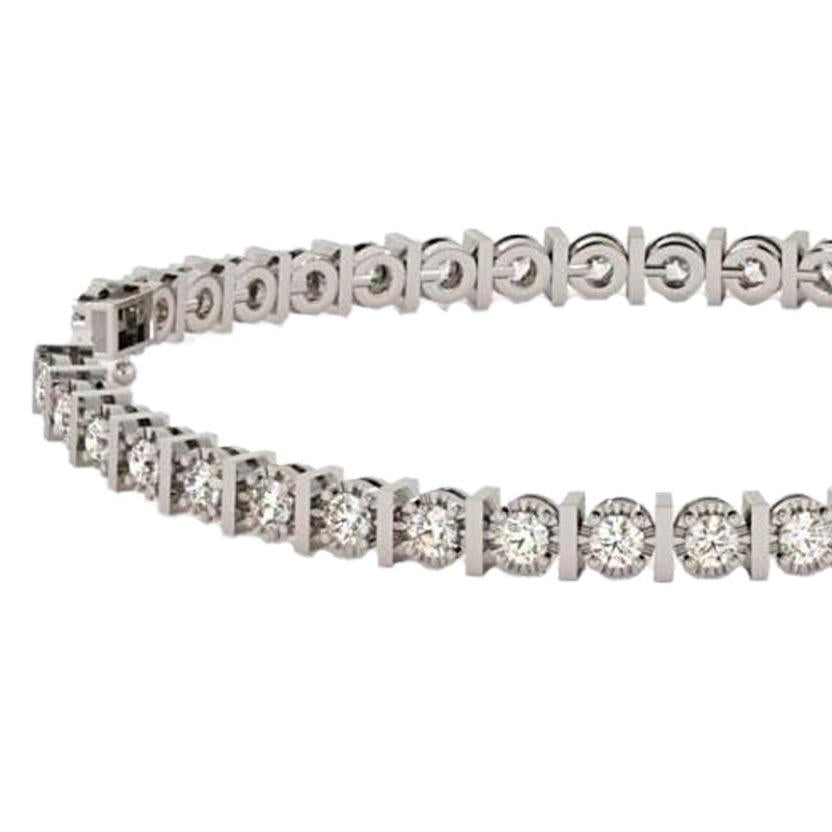 Gorgeous Round Cut Lab Grown Diamond Tennis Bracelet Jewelry 4.20 Ct White Gold