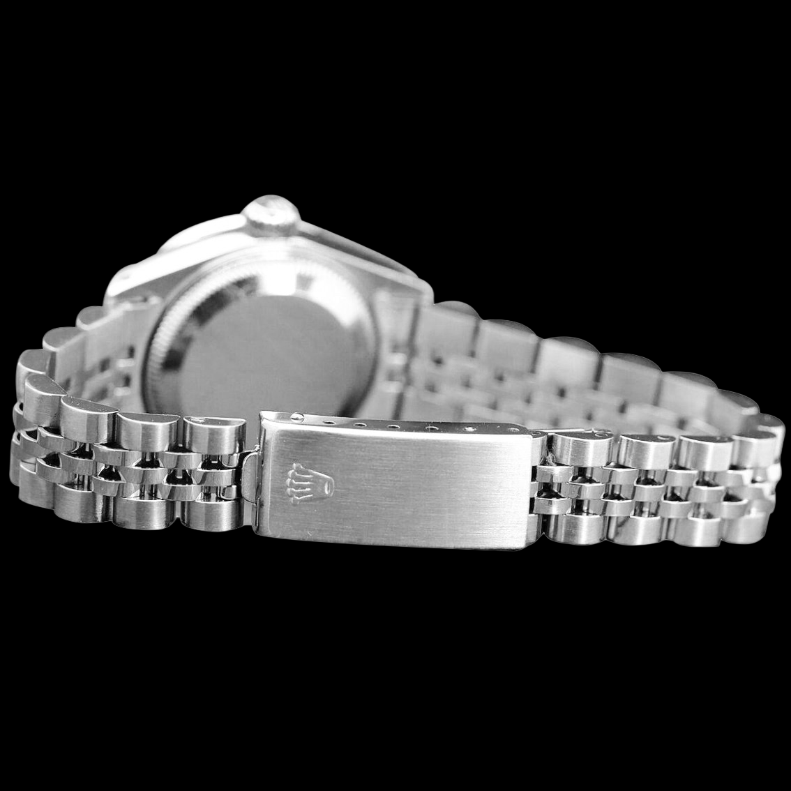 Gray Roman Dial Rolex Datejust Women Bezel Jubilee Ss