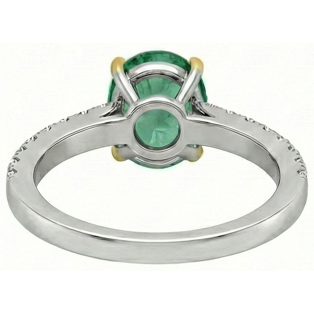 Natural Real ( Not Lab Grown ) Green Emerald GIA Anniversary Ring Casual 14K Gold