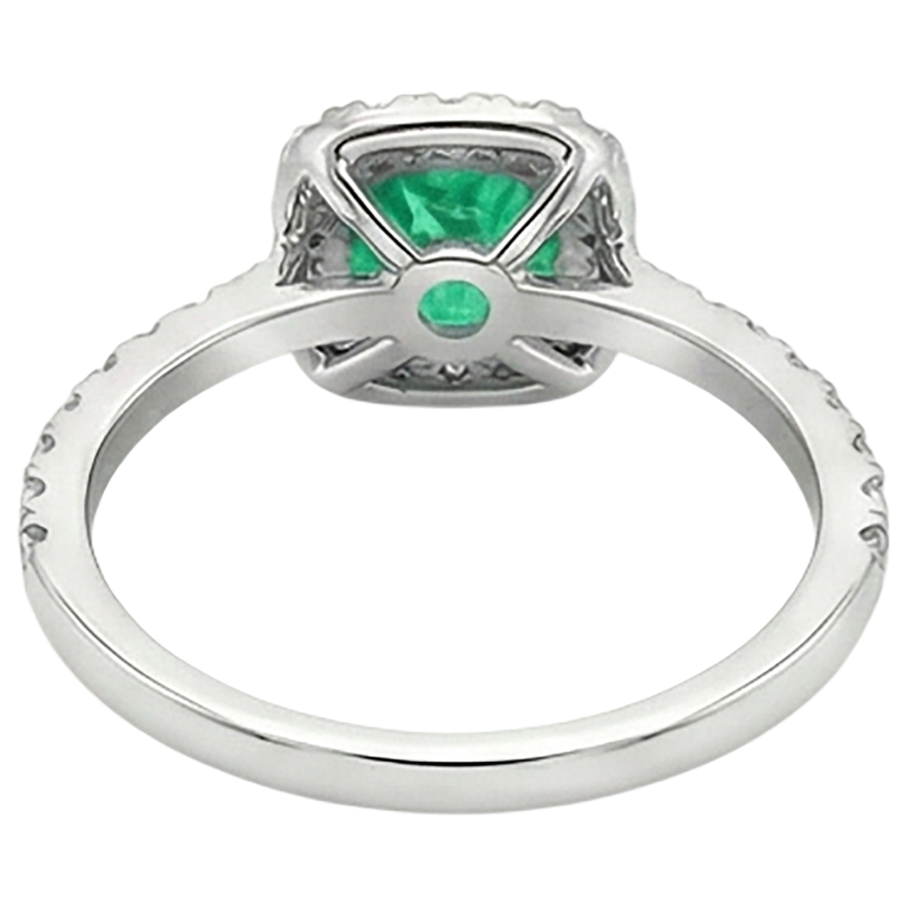 Natural Real ( Not Lab Grown ) Green Emerald GIA Engagement Ring Round Cut Gemstone