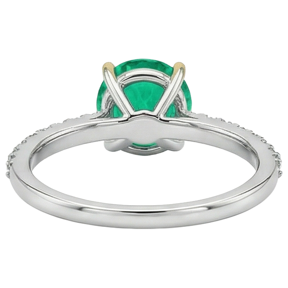 Natural Real ( Not Lab Grown ) Green Emerald GIA Ring