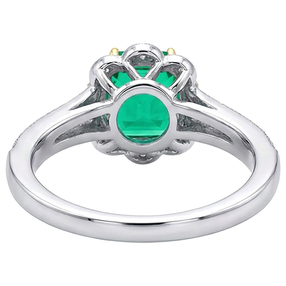 Natural Real ( Not Lab Grown ) Green Emerald GIA Ring Vintage Style Milgrain Jewelry