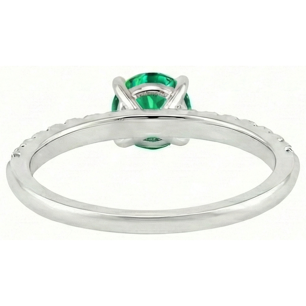 Natural Real ( Not Lab Grown ) Green Emerald GIA Wedding Ring