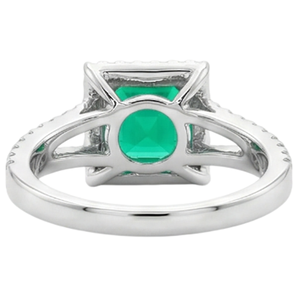natural emerald emerald 3.50ct ring with diamond accents