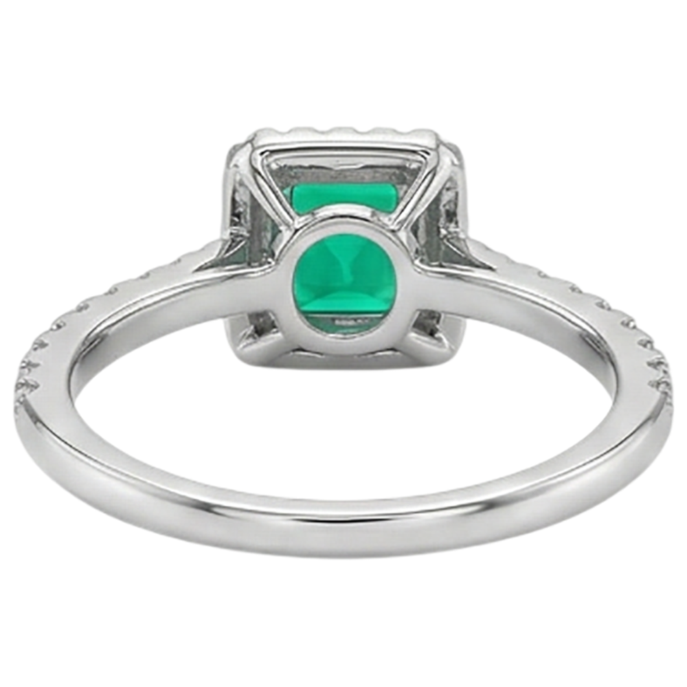 natural emerald emerald 2ct ring three quarter angle