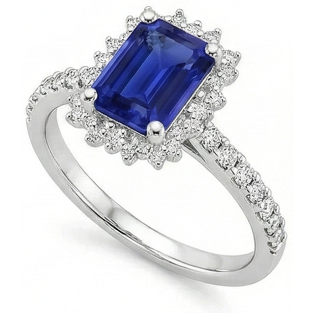 natural round sapphire 1.50ct ring top view