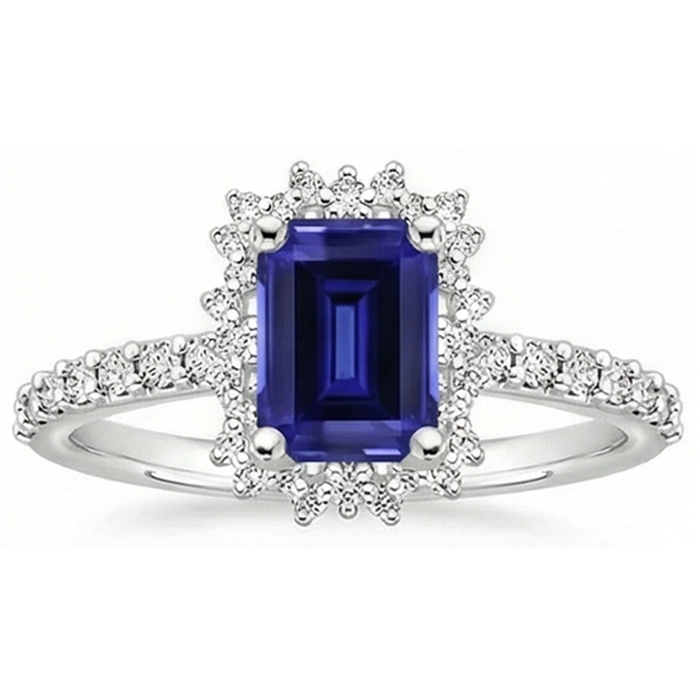 natural round sapphire 1.50ct ring profile view