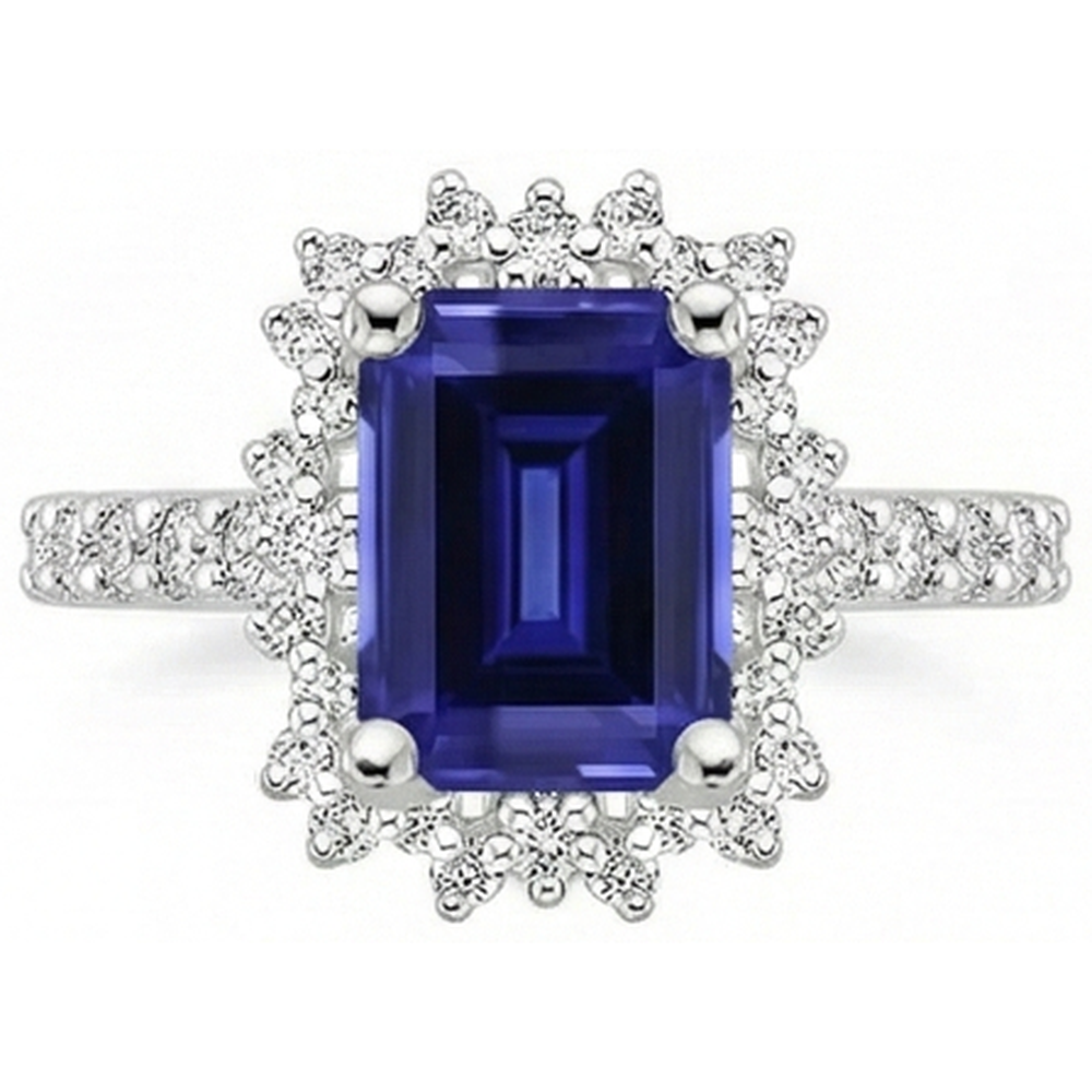 natural round sapphire 1.50ct ring with diamond accents