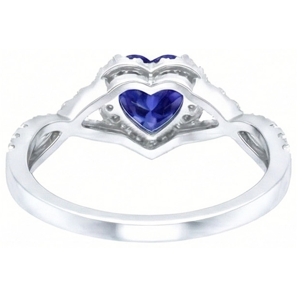 Natural Real ( Not Lab Grown ) Heart Cut Blue Sapphire From Ceylon Ring