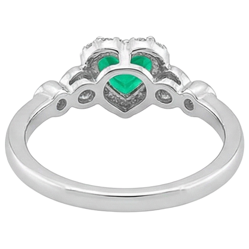 natural round emerald 1ct ring band detail