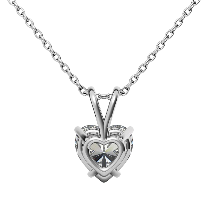 GIA CERTIFICATE Heart Cut Lab Grown Diamond Necklace Pendant 1.50 Carat Women Gold Jewelry