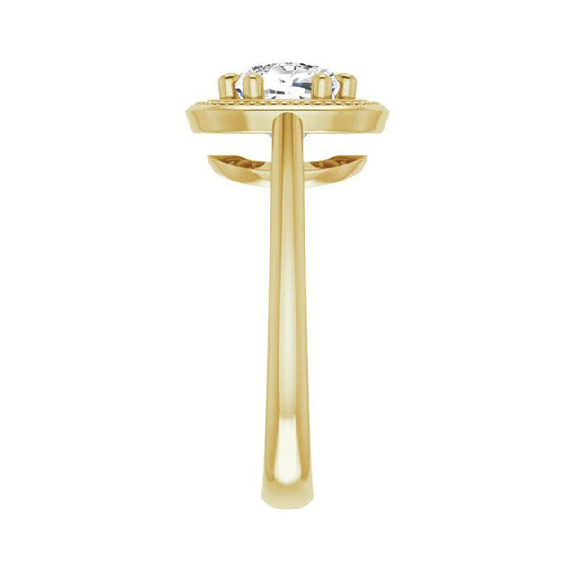 Huge Cushion Old Mine Lab Grown Diamond Ring Set Vintage Style Yellow Gold 8 Ct