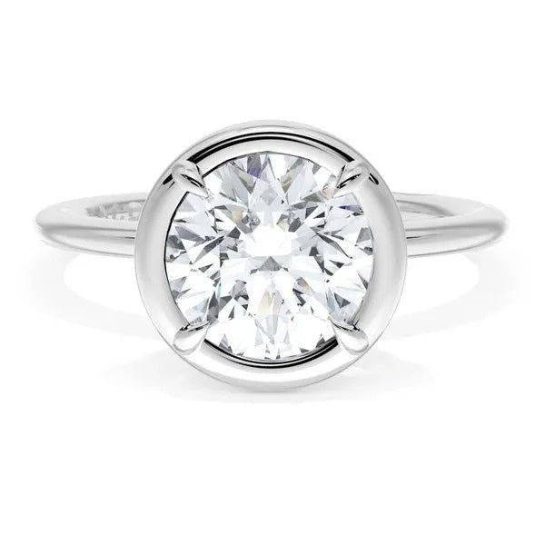 Huge Lab Grown Diamond Round Old Miner Solitaire Ring 4 Prong Set 7 Carats 14K Gold