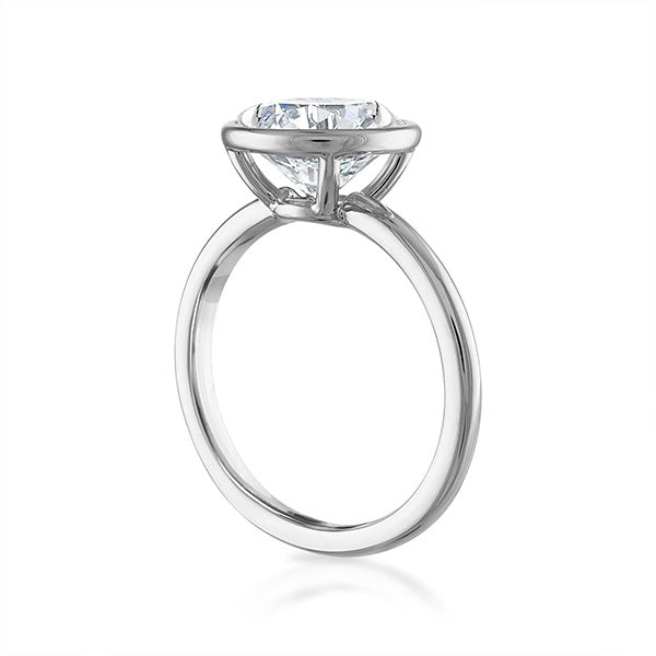 natural round diamond 2ct ring side angle