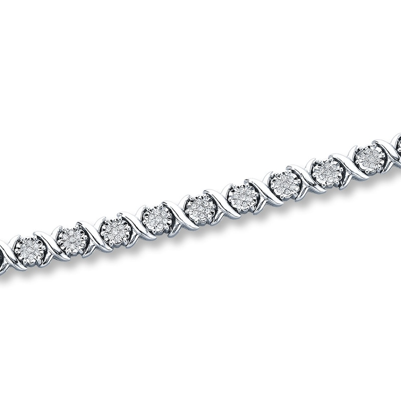 Lab Grown Diamond Bracelet White Round White Gold 3 Carats