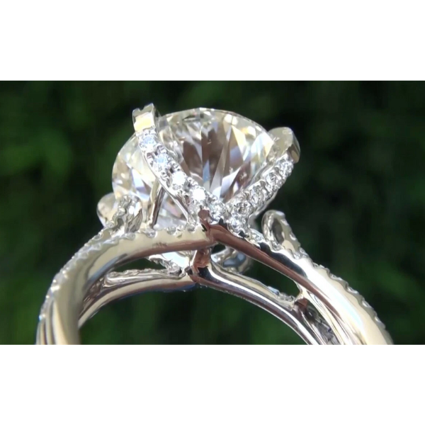 Lab Grown Diamond Engagement Ring 9.30 Carats Split Shank Claw Setting Jewelry