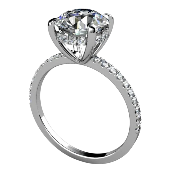 Lab Grown Diamond Solitaire Ring With Accents 8.90 Carats