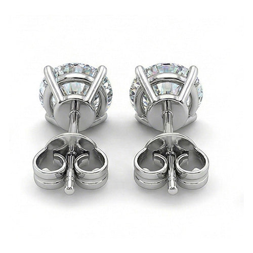 Natural Real ( Not Lab Grown ) Diamond Stud Earrings 2 Carats Women Jewelry White Gold 14K - GIA Certified