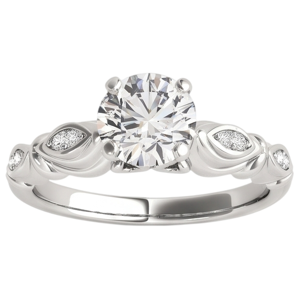 Ladies Vintage Style Natural Earth Mined Diamond Engagement Ring 1.90 Carats Solid WG 14K