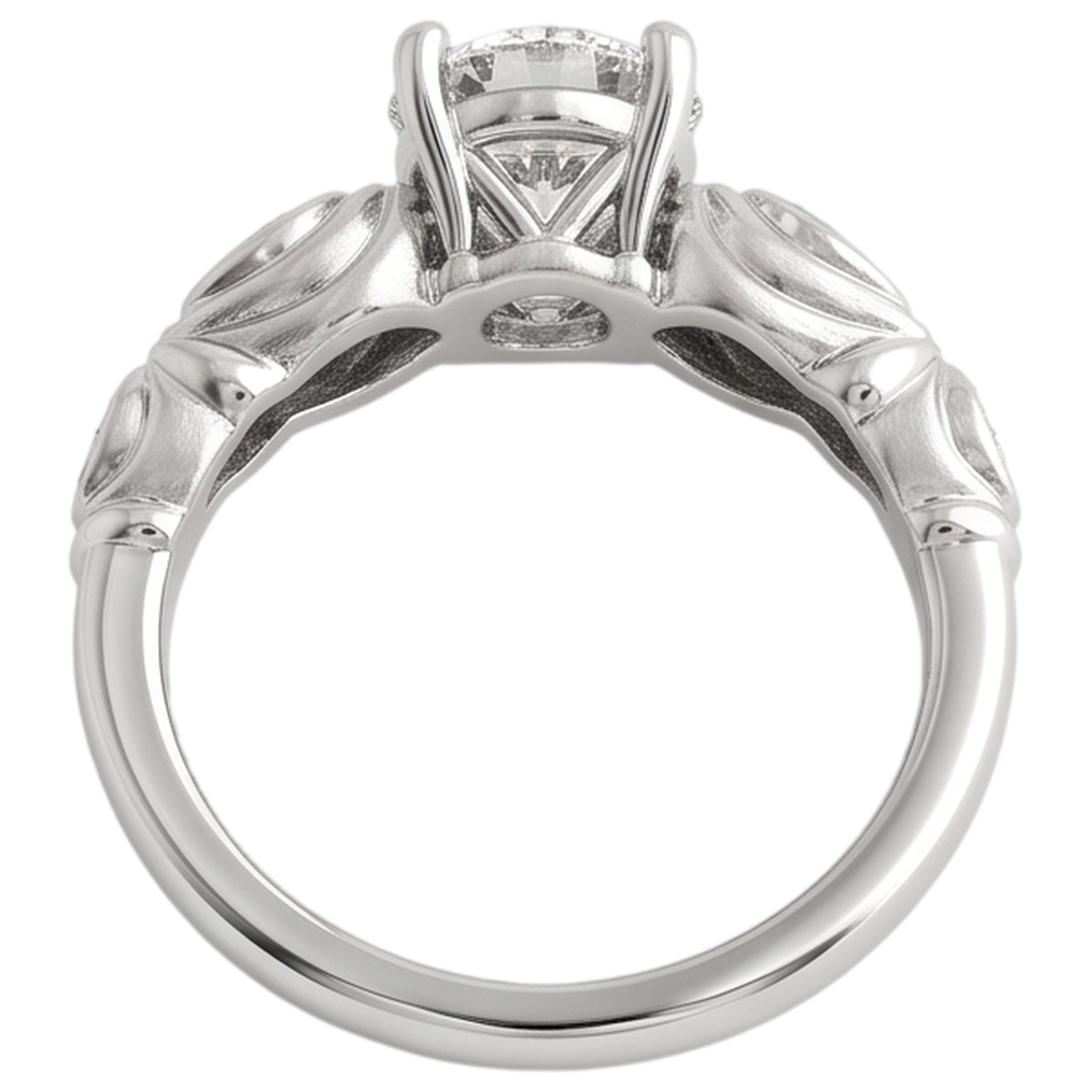 Ladies Vintage Style Natural Earth Mined Diamond Engagement Ring 1.90 Carats Solid WG 14K