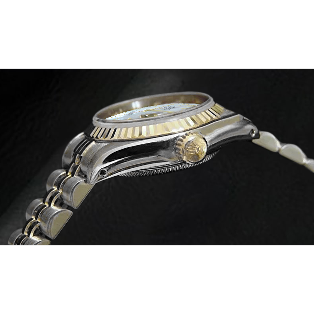 Ladies Rolex Datejust 26mm Mother Of Pearl Stick Dial Two Tone Watch