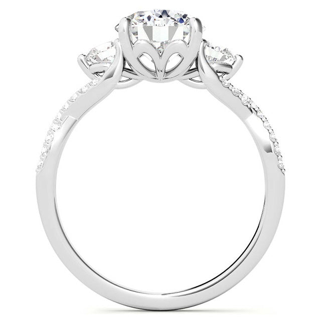 natural round diamond 6ct ring top view