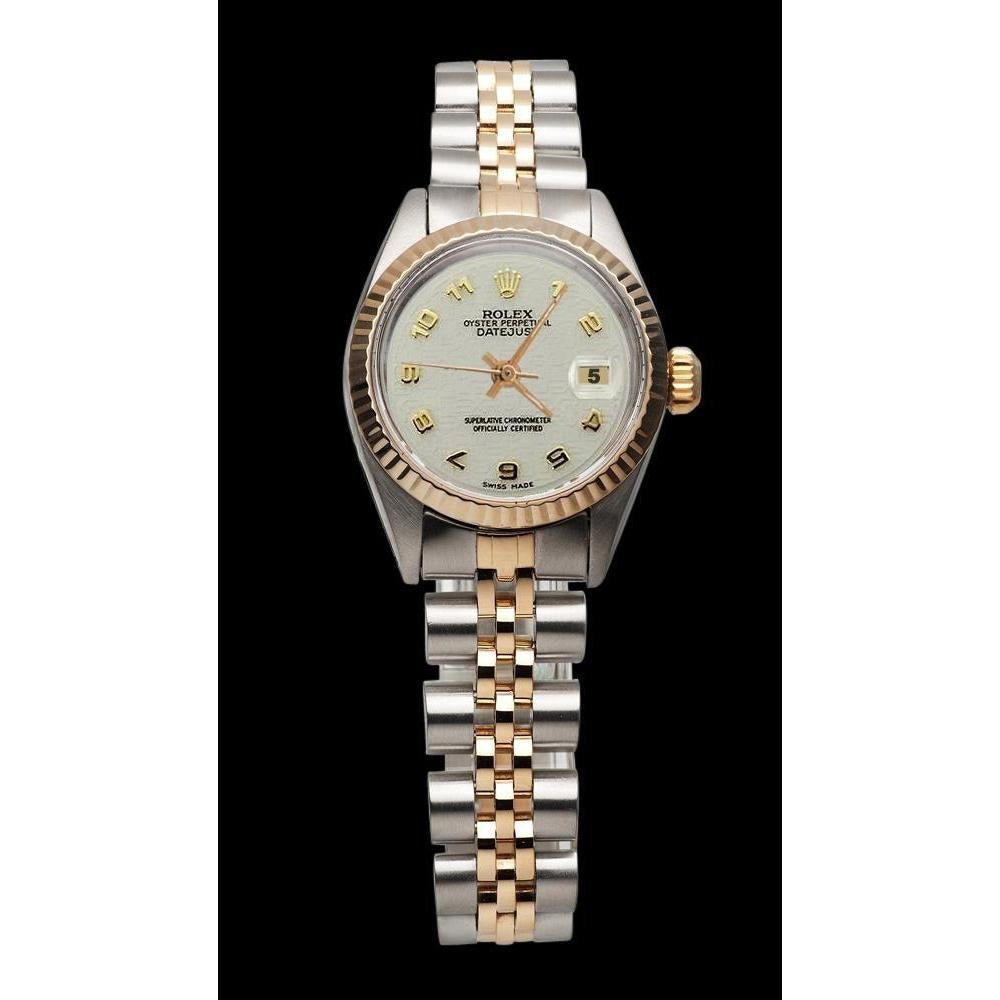 Yellow Gold Datejust Watch Perpetual Arabic Dial Ss