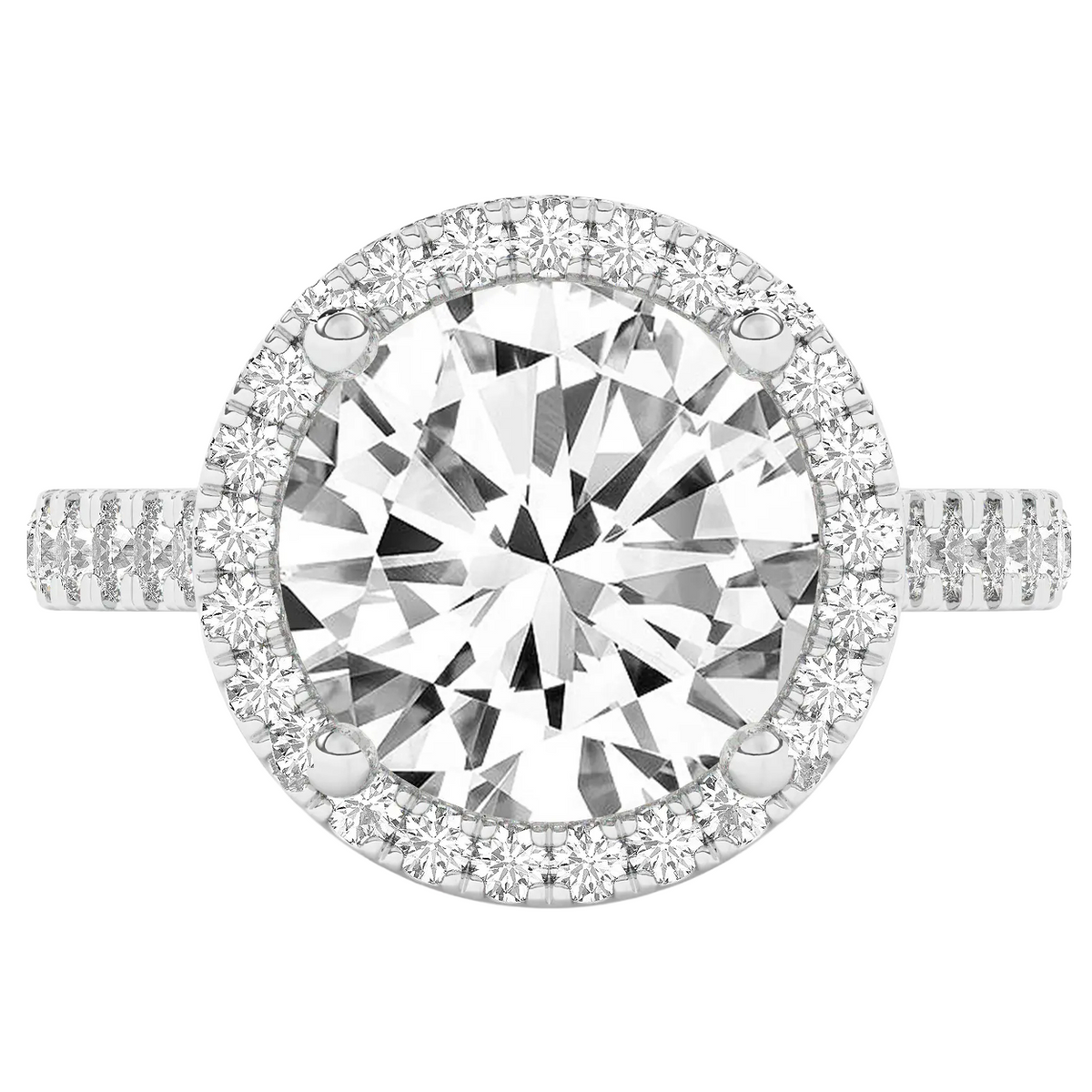 Large Halo Lab Grown Diamond Engagement Women Ring 8 Carats Pave Set Jewelry New