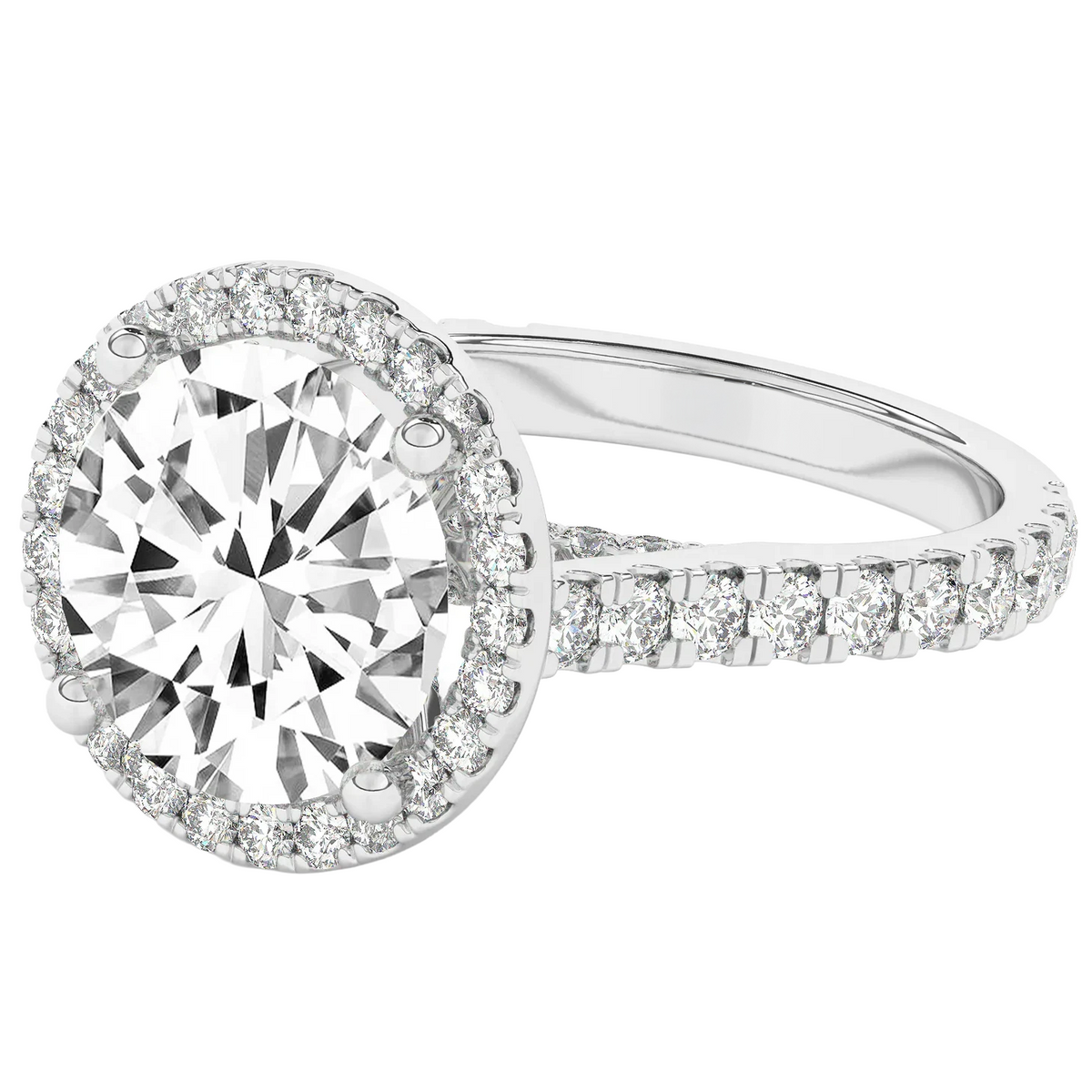 Large Halo Lab Grown Diamond Engagement Women Ring 8 Carats Pave Set Jewelry New