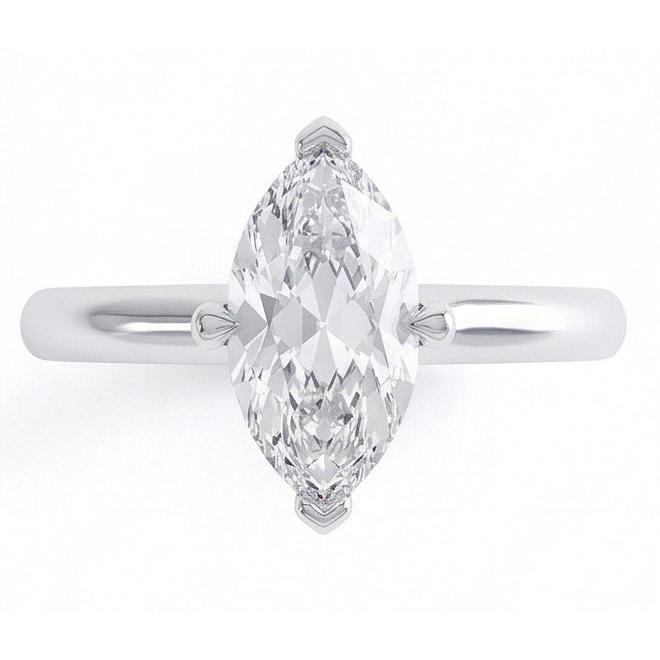Marquise Cut 1.50 Ct Solitaire Natural Earth Mined Diamond Wedding Ring White Gold