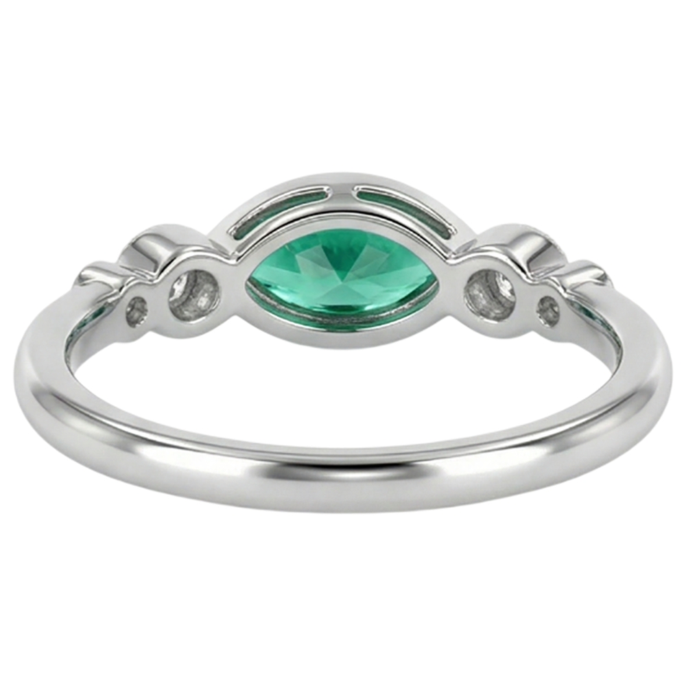Natural Real ( Not Lab Grown ) Marquise Cut Green Emerald GIA Ring Simple Women’s Diamond Jewelry