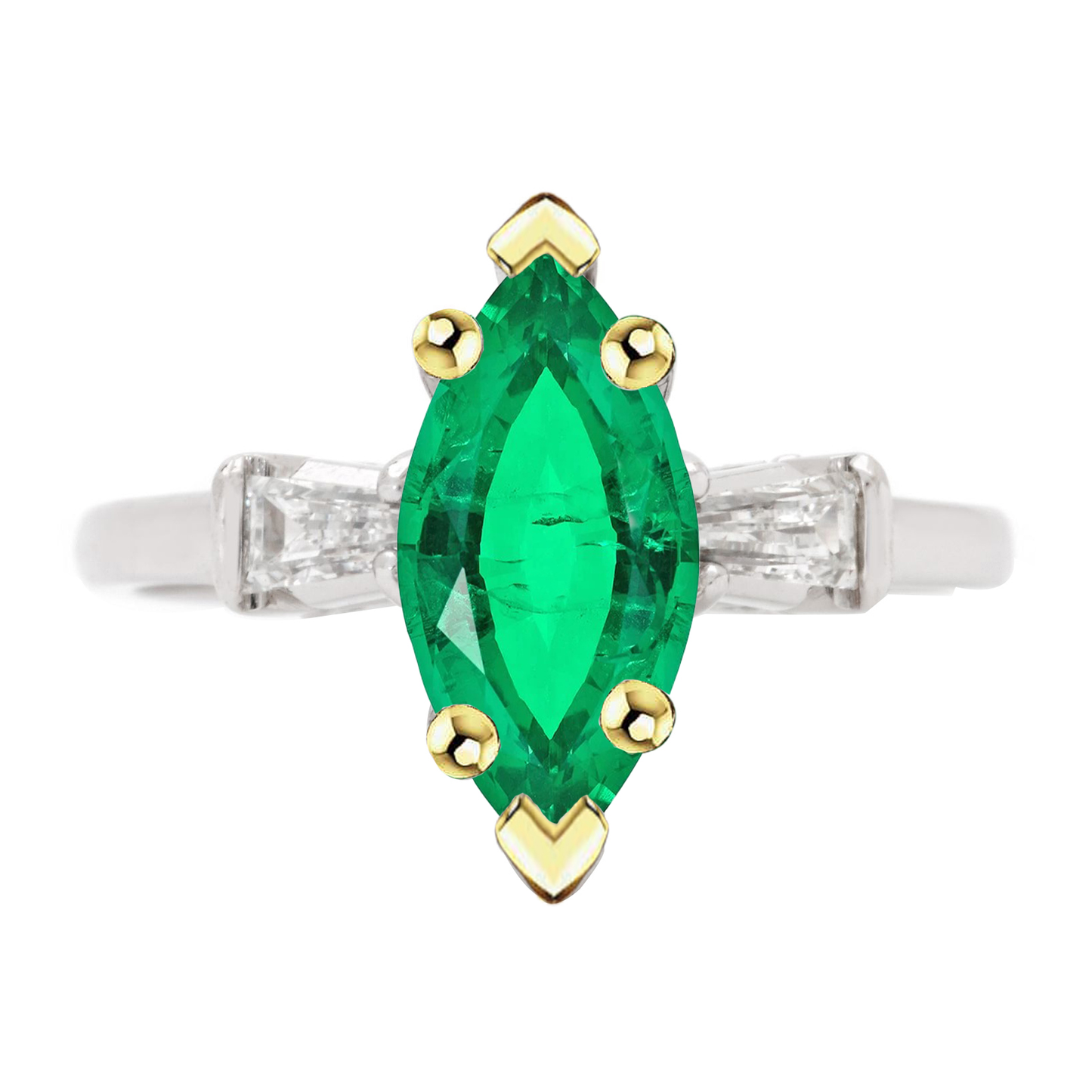 Marquise Green Emerald Ring Casual Women’s Jewelry