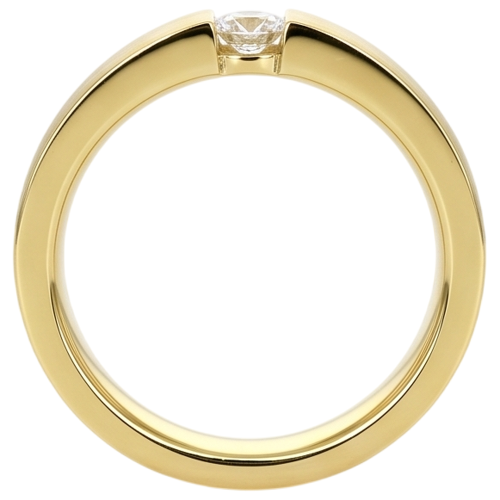Men's Ring Yellow Gold 10K 0.75 Carats Tension Set Diamond