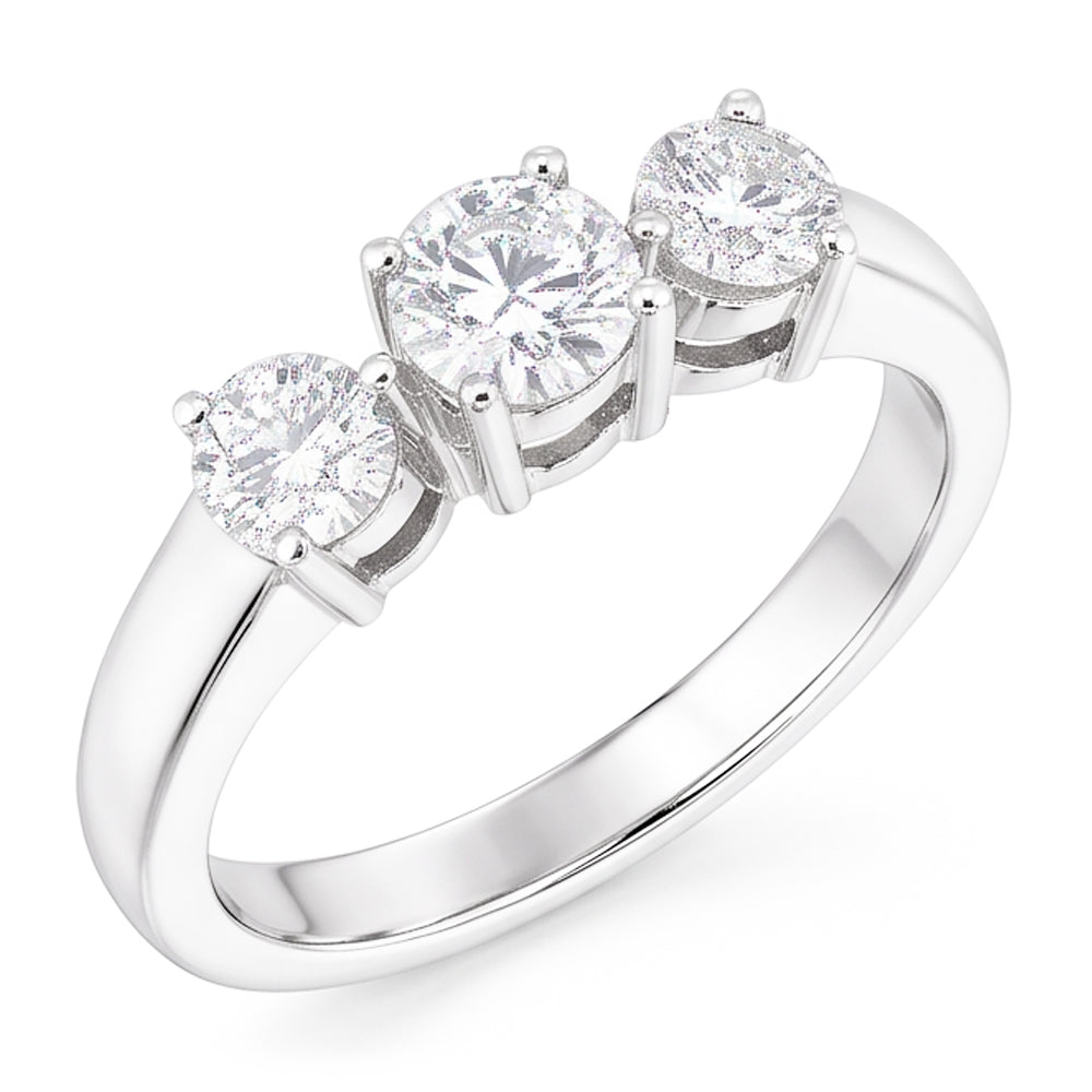 Natural Diamond Ring 1.50ct - White Gold 14K