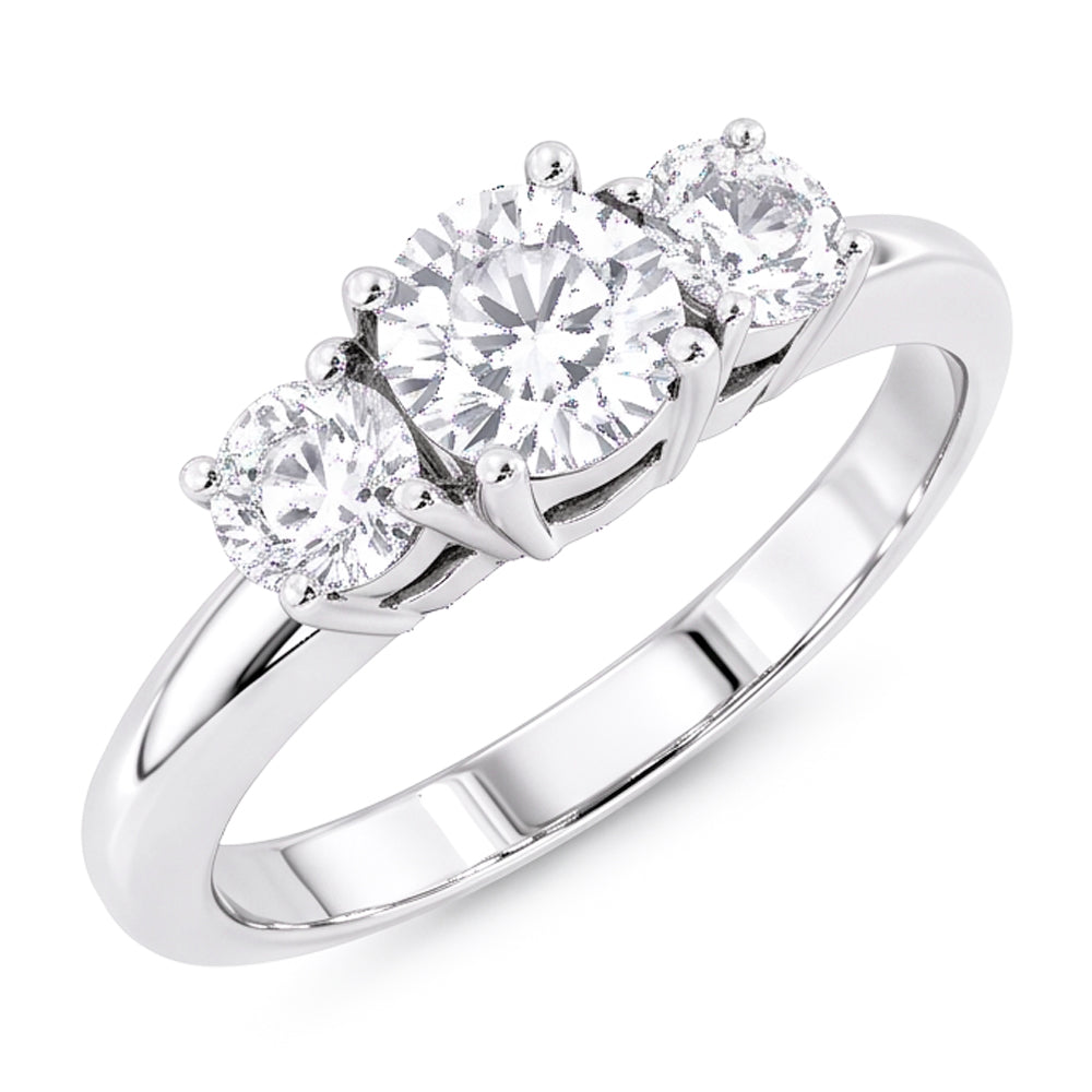 Natural Diamond Ring 2.20ct - White Gold 14K