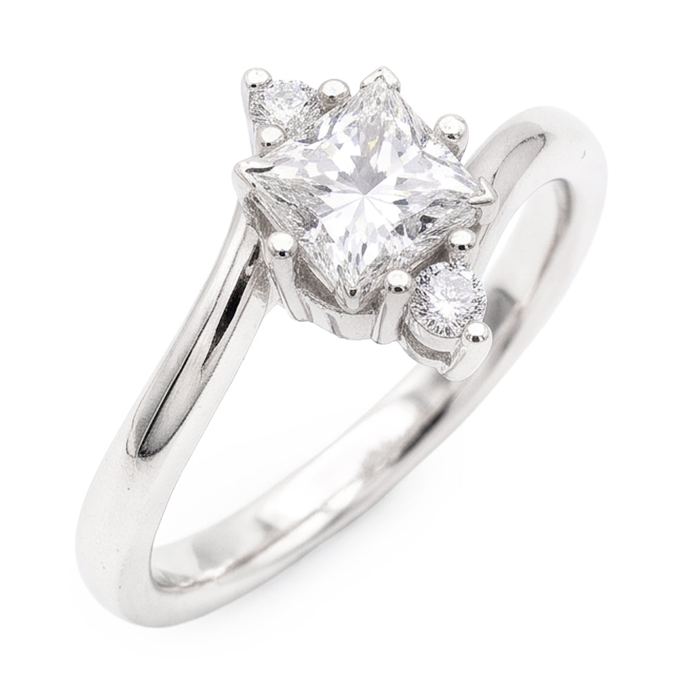 Natural Diamond Ring 2.20ct - White Gold 14K
