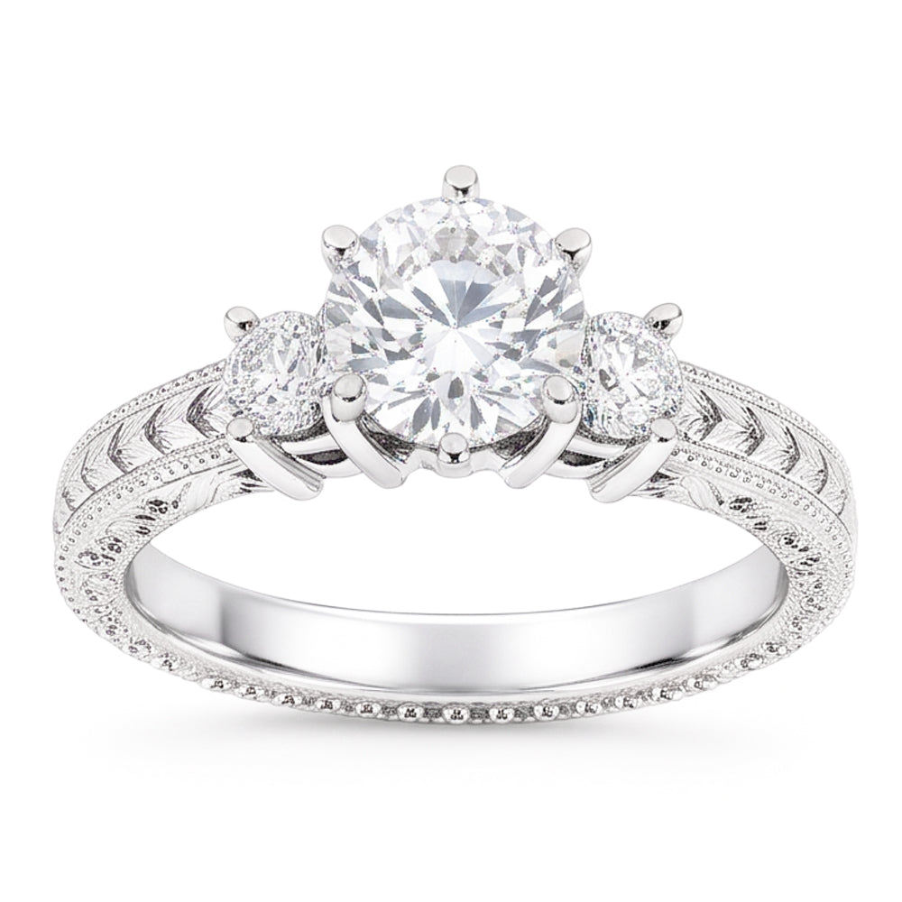 Natural Diamond Ring 3.20ct - White Gold 14K