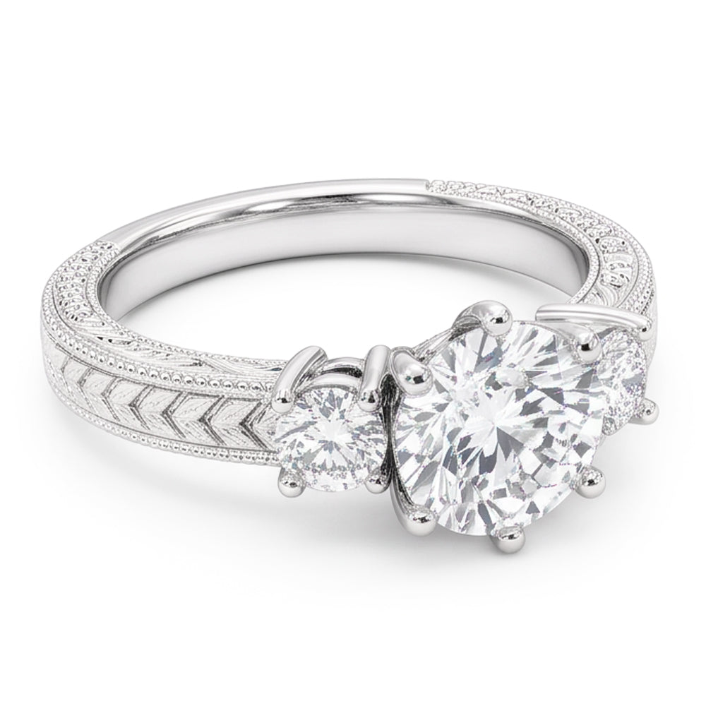 Natural Diamond Ring 3.20ct - White Gold 14K