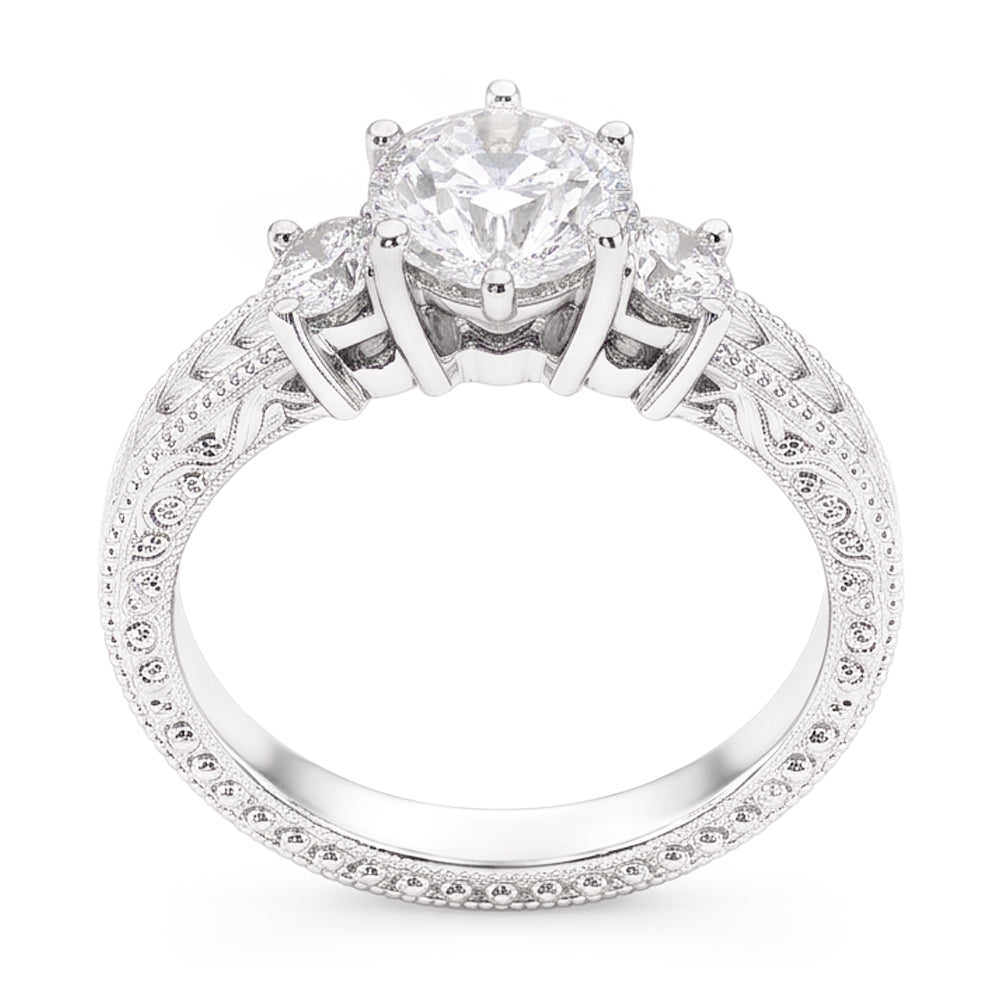 Natural Diamond Ring 3.20ct - White Gold 14K