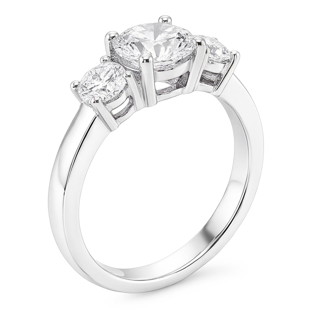Natural Diamond Ring 3.50ct - White Gold 14K