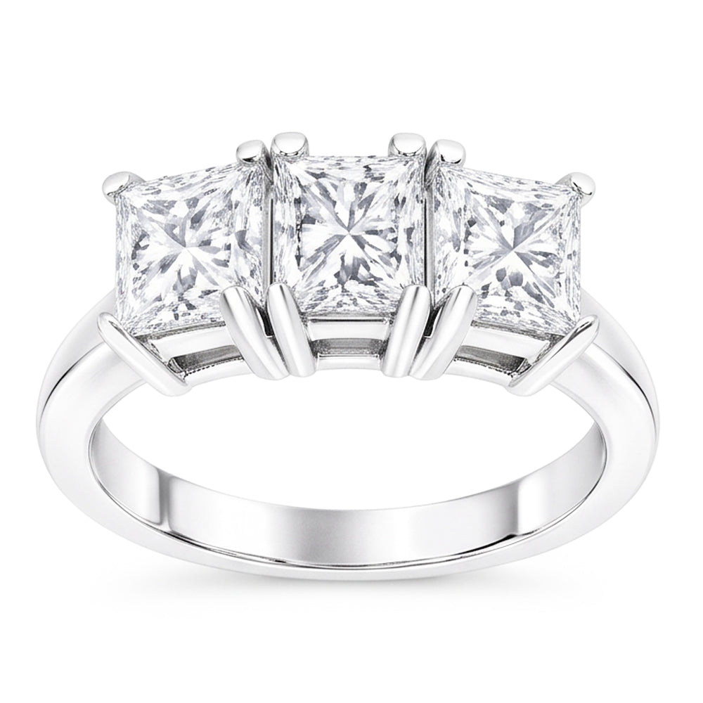 Natural Diamond Ring 3ct - White Gold 14K