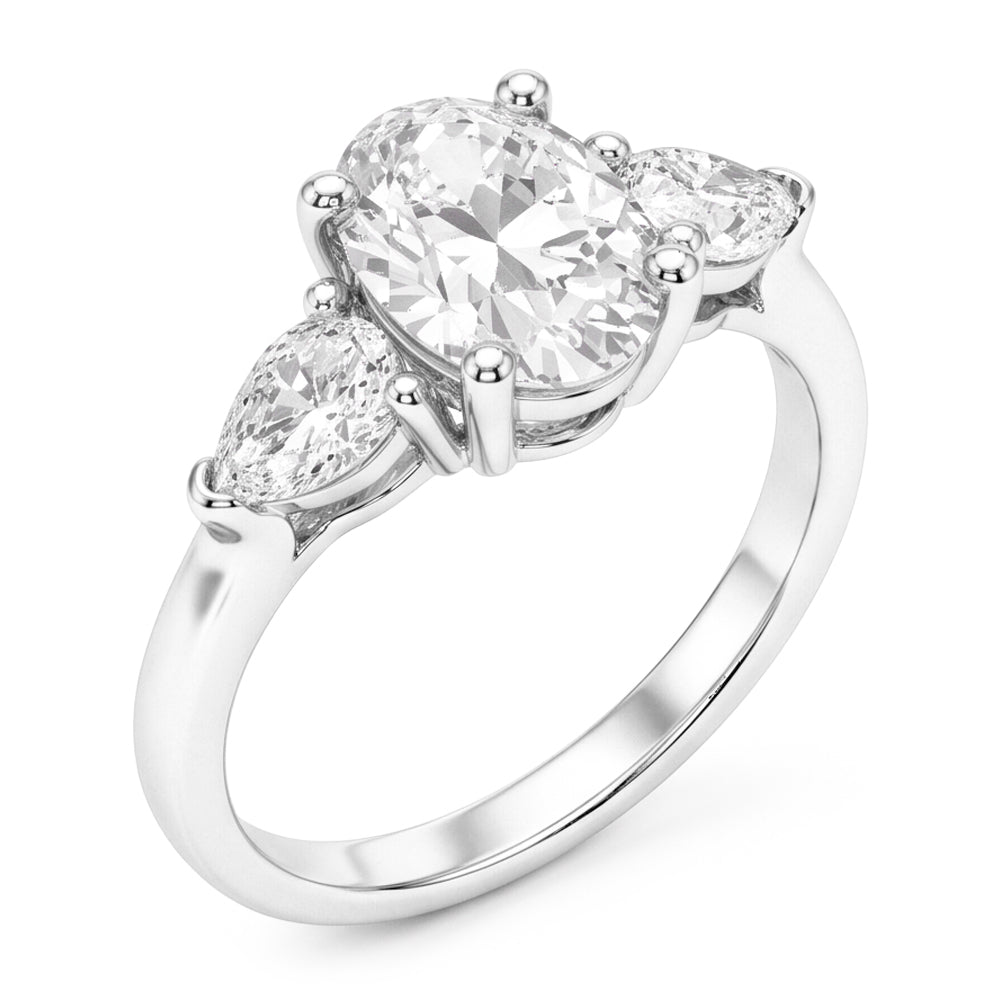 Natural Diamond Ring 4.50ct - White Gold 14K