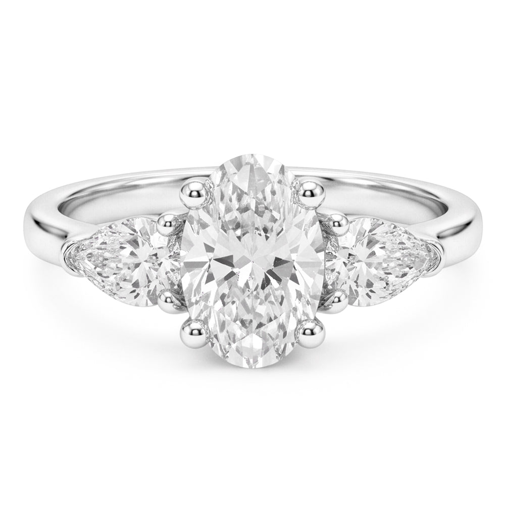 Natural Diamond Ring 4.50ct - White Gold 14K